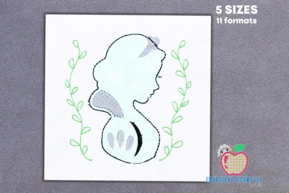 Snow Princess Silhouette Stitch Applique